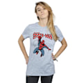 Miniatyrbild 2 av 3: Marvel Womens/Ladies Spider-Man Leap Cotton Boyfriend T-Shirt 3 Sports Grey 3XL