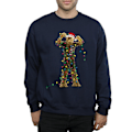 Miniatyrbild 3 av 5: Star Wars Chewbacca Julbelysning Sweatshirt för Män 3XL Marinblå B Navy Blue 3XL