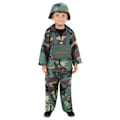 Miniatyrbild 1 av 4: Smiffys Pojkar Armédräkt 4-6 År Kamouflage Grön Camouflage Green 4-6 Years