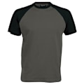 Miniatyrbild 1 av 2: Kariban Herr Kortärmad Baseball T-Shirt XL Slate Grey/Black Slate Grey/Black XL