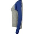 Miniatyrbild 3 av 3: SF Dam/Dam Heather Långärmad Baseball T-Shirt 16 UK He Heather Grey/Royal Blue 16 UK