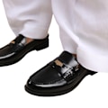 Miniatyrbild 2 av 2: Where's That From Dam/Damer Denver Guld Detalj PU Slip-on L Black 3 UK