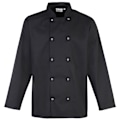 Miniatyrbild 1 av 5: Premier Kockjacka med Studded Front, Lång Ärm / Arbetskläder Kock 4XL Black 4XL
