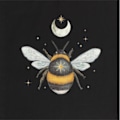Miniatyrbild 3 av 3: Something Different Forest Bee Bomull Tote Bag One Size Svart/Vit/Gul Black/White/Yellow One Size