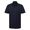 Miniatyrbild 1 av 6: Russell Collection Herr Kortärmad Easy Care Oxford Skjorta 17i Bright Navy 17inch