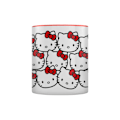 Miniatyrbild 2 av 2: Hello Kitty Many Kittys Tvåfärgad Mugg med Insida, One Size Vit/Röd White/Red One Size