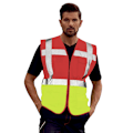 Miniatyrbild 2 av 2: Yoko Hi-Vis Premium Executive/Manager Väst / Jacka (Paket Red/Hi Vis Yellow L