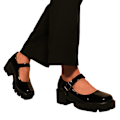 Miniatyrbild 3 av 3: Var är det ifrån Dam/Dam Rylee Retro Block Heel Mary Jane Black 6 UK