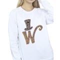 Miniatyrbild 3 av 4: Willy Wonka Dam/Kvinnor W Logotyp Hatt Sweatshirt 4XL Vit White 4XL