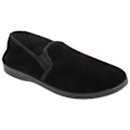 Miniatyrbild 1 av 3: Zedzzz herr Ross tvillingkil slipper i velour 11 UK svart Black 11 UK