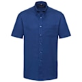 Miniatyrbild 1 av 3: Russell Collection Herr Oxford Easy-Care Kortärmad Skjorta 18 Bright Royal Blue 18in