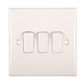 Miniatyrbild 3 av 3: Dencon Slimline 10A 2-vägsbrytare till BS3676 2-gäng Vit White 2 Gang