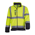 Miniatyrbild 1 av 2: Yoko Hi-Vis Softshelljacka för män XL Hi-Vis Gul/Marinblå Hi-Vis Yellow/Navy XL
