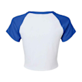 Miniatyrbild 2 av 3: Bella + Canvas Dam/Dam Micro-Rib Raglan Crop Top XS Vit White/Royal Blue XS