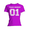 Miniatyrbild 2 av 2: Justin Bieber Dam/Dam Team Bieber Bomull Skinny T-Shirt S Fuchsia S