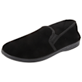 Miniatyrbild 2 av 3: Zedzzz herr Ross tvillingkil slipper i velour 12 UK svart Black 12 UK