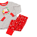 Miniatyrbild 5 av 6: Greta Gris Flickor Jul Pyjamas Set 12-18 Månader Röd/Grå Red/Grey 12-18 Months