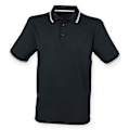 Miniatyrbild 1 av 3: Henbury Mens CoolPlus Tipped Polo Shirt XXL Svart/Vit Black/White XXL
