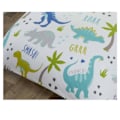 Miniatyrbild 3 av 3: Rapport Roarsome Dinosaur Påslakan Set Enkelsäng Vit/Grön/Blå White/Green/Blue Single