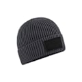 Miniatyrbild 1 av 2: Beechfield Fashion Woven Patch Beanie One Size Graphite Grey/Bl Graphite Grey/Black One Size