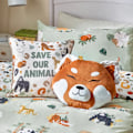 Miniatyrbild 3 av 3: Little Furn Wildlife Vändbar Djur Påslakan Set Småbarn Multicoloured/Green Toddler