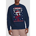 Miniatyrbild 4 av 4: Spider-Man Unisex Vuxen Snöflinga Jul Tröja Sweatshirt Navy M