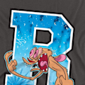 Miniatyrbild 3 av 3: Ren & Stimpy Unisex Vuxen R Is For Ren T-Shirt S Kolgrå Charcoal S