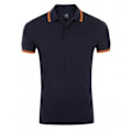 Miniatyrbild 1 av 4: SOLS Pasadena Tipped Kortärmad Pique Poloskjorta 3XL Fre French Navy/Neon Orange 3XL