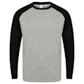 Miniatyrbild 1 av 3: Skinnifit Herr Raglan Långärmad Baseball T-Shirt XL Heather G Heather Grey / Black XL