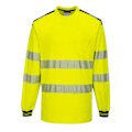 Miniatyrbild 1 av 2: Portwest Herr PW3 Bomull Hi-Vis Comfort Långärmad T-shirt 4X Yellow/Black 4XL