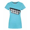 Crossy Road Dam/Damer Officiell Logotyp Design T-shirt Medium B Bright Blue Medium