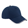 Miniatyrbild 1 av 2: Beechfield Vuxen Unisex Authentic 5 Panel Piped Peak Cap One S French Navy/White One Size