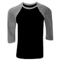 Miniatyrbild 1 av 4: Canvas Herr 3/4 Ärms Baseboll T-Shirt S Svart/ Mörk Heather G Black/ Deep Heather Grey S