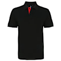 Miniatyrbild 1 av 3: Asquith & Fox Klassisk passform Kontrast Poloskjorta 2XL Svart/Röd Black/ Red 2XL