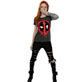 Miniatyrbild 4 av 5: Deadpool Dam/Kvinnor Splat Face Bomull T-shirt XXL Ljus Grafit Light Graphite XXL