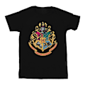 Miniatyrbild 1 av 3: Harry Potter Pojkar Hogwarts Vapen Guldtryck T-Shirt 7-8 År Svart Black 7-8 Years