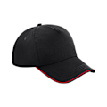 Miniatyrbild 2 av 2: Beechfield Authentic Piped 5 Panel Cap One Size Svart/Klassisk Röd Black/Classic Red One Size
