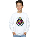 Miniatyrbild 2 av 5: Harry Potter Pojkar Neon Hogwarts Crest Sweatshirt 7-8 År Vit White 7-8 Years