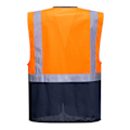 Miniatyrbild 2 av 2: Portwest Herr Warsaw Kontrast Hi-Vis Väst 3XL Orange/Marinblå Orange/Navy 3XL