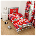 Miniatyrbild 1 av 2: Arsenal FC Patch Påslakan Set Enkelsäng Röd/Vit/Guld/Blå Red/White/Gold/Blue Single