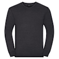 Miniatyrbild 1 av 2: Russell Collection Herr V-halsad Stickad Pullover Sweatshirt 4XL Charcoal Marl 4XL