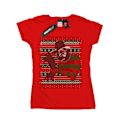 Miniatyrbild 1 av 5: A Nightmare On Elm Street Dam/Damer Jul Fair Isle Bomullströja Red L