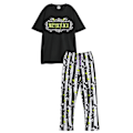 Miniatyrbild 1 av 3: Beetlejuice Herr Logo Kortärmad Lång Pyjamas Set L R Svart Black L R