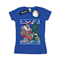 Miniatyrbild 1 av 5: The Flintstones Dam/Damer Jul Fair Isle Bomull T-Shir Royal Blue L