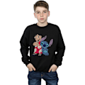 Miniatyrbild 2 av 6: Lilo & Stitch Klassisk Sweatshirt för Pojkar 12-13 År Svart Black 12-13 Years
