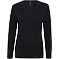 Miniatyrbild 2 av 5: Henbury Dam/Damer 12 Gauge Fint Stickat V-Ringad Tröja / Sweatshirt Navy XS