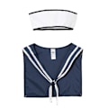 Miniatyrbild 1 av 3: Smiffys Sjömanshatt och Scarfs Set One Size Vit White One Size