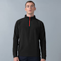 Miniatyrbild 2 av 2: Finden & Hales Herr 1/4 Dragkedja Långärmad Pipad Fleece Topp L Svart Black/Red L