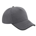 Miniatyrbild 1 av 2: Beechfield Vuxen Unisex Authentic 5 Panel Piped Peak Cap One S Graphite Grey/Black One Size