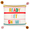 Miniatyrbild 1 av 4: Furn Ready Set Snow Pom Pom Kuddeöverdrag 43cm x 43cm Flerfärgad Multicoloured 43cm x 43cm